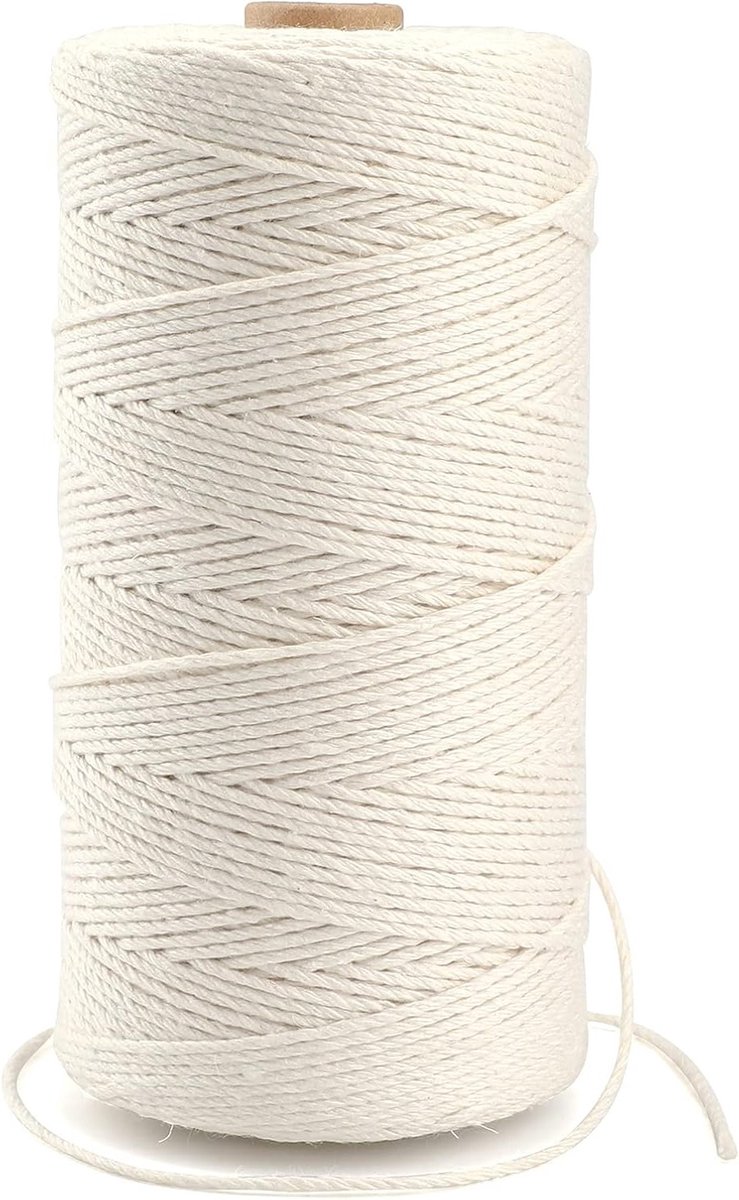 300 m Beige Bakery Binding Wire - 1.5 mm Katoen Draad voor DIY Klussen, Tuinieren en Decoratie