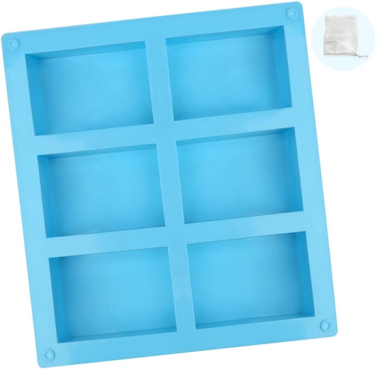 Siliconen Zeepmal Rectangular voor 6 Stuks - Ideaal voor DIY Handgemaakte Zeep, Chocolade en Koekjes Maken