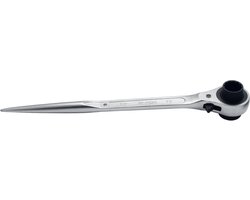 Stalen ratel - Steiger ratel - Steigerbouw en staalbouw - Met centreerpunt - 17x19 mm - Verchroomd