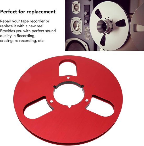 Lege Spoel - Tape Spoel - Geluidsband Afspelen - Aluminiumlegering Constructie - 10 Inch Diameter - rood — afbeelding 3