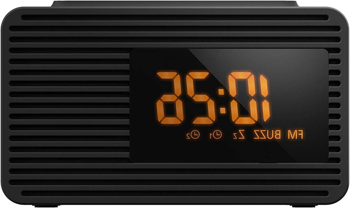 Wekkerradio met FM-radio - Radio klok - Zacht wakker worden - Dubbele alarmfunctie - 5 cm luidspreker - Zwart