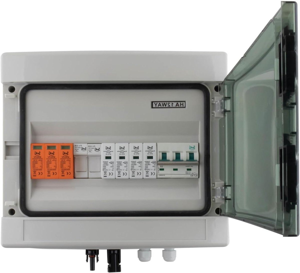 Zonne-aansluitkast - PV verdeelkast - Installatie beschermen - Dubbele overspanningsbeveiliging - 12 module - Grijs