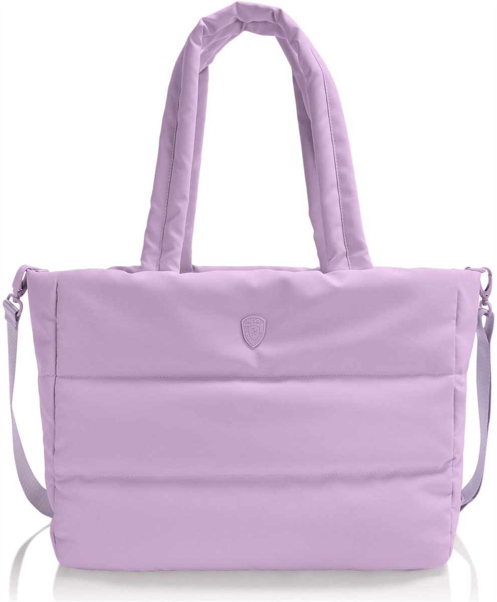 HEYS reistas schoudertas met laptopvak The Puffer Travel Tote Lavender paars