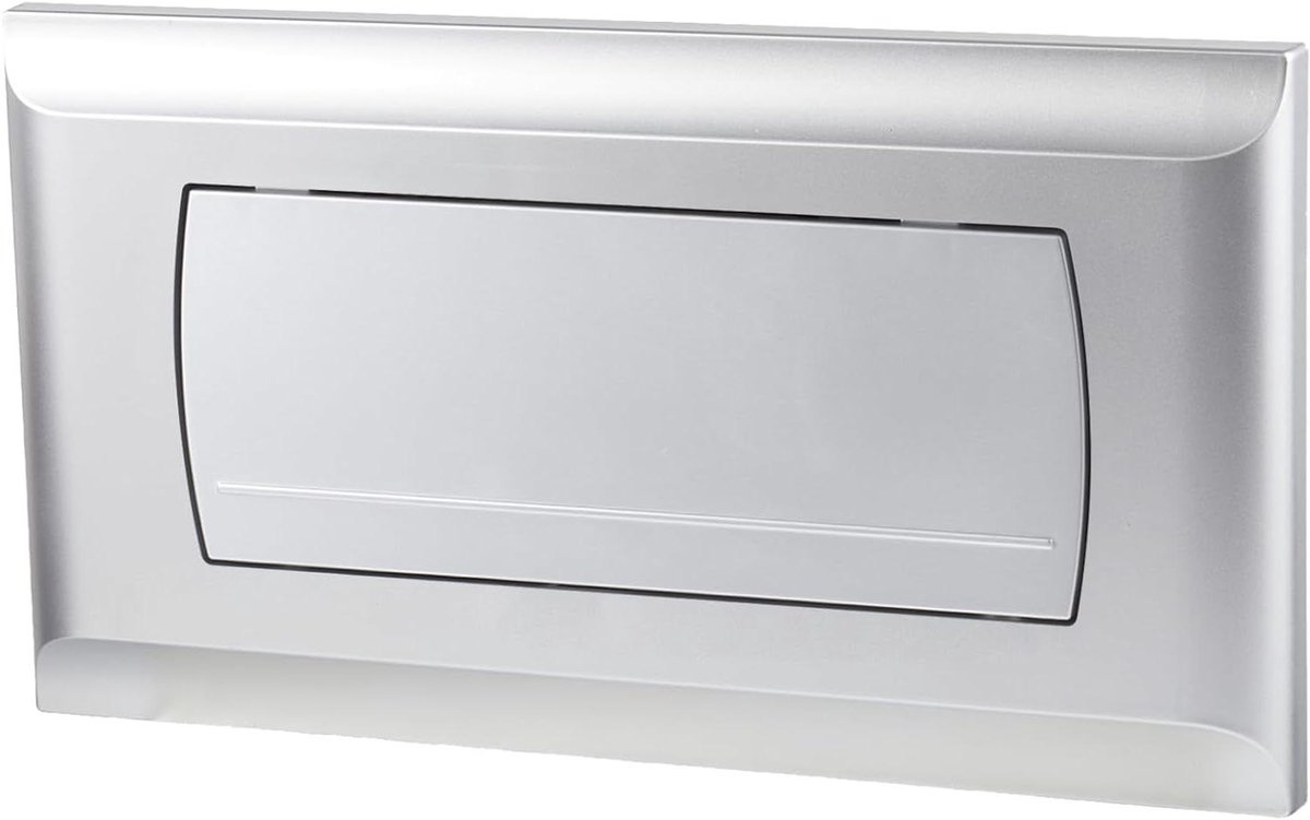 Bedieningsplaat Toilet - Spoelplaat Inbouwreservoir - Toilet Spoelen - Uniek Verzonken Ontwerp - 340 x 185 mm - Mat Zilver