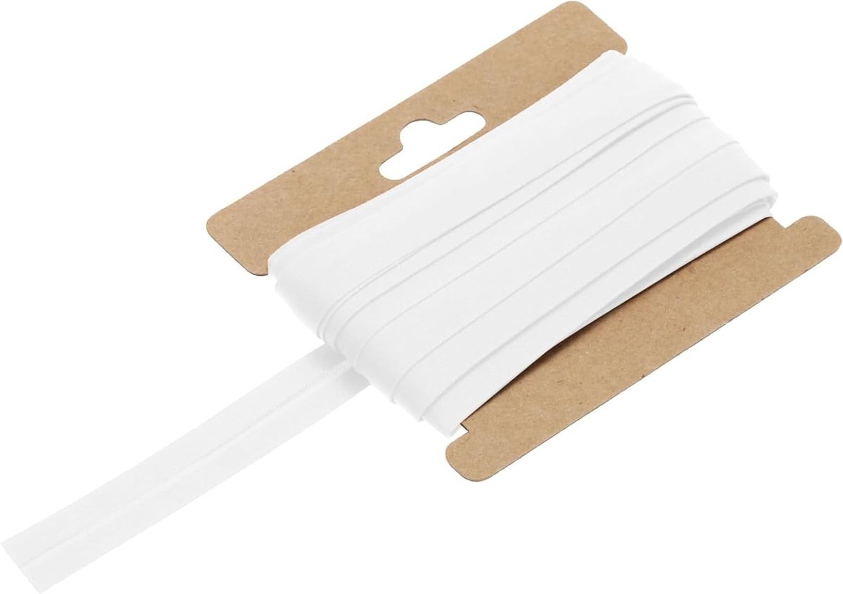 10 Meter Enkele Vouw Biasband 1/2 Inch Katoenen Biasband Voor Naaiwerk, Quilten en Creatief Gebruik - Wit