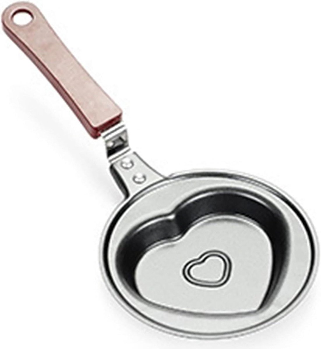 Mini koekenpan - Omelet pan - Ontbijt bakken - Hartvorm anti-aanbak - 48 inch - Zwart