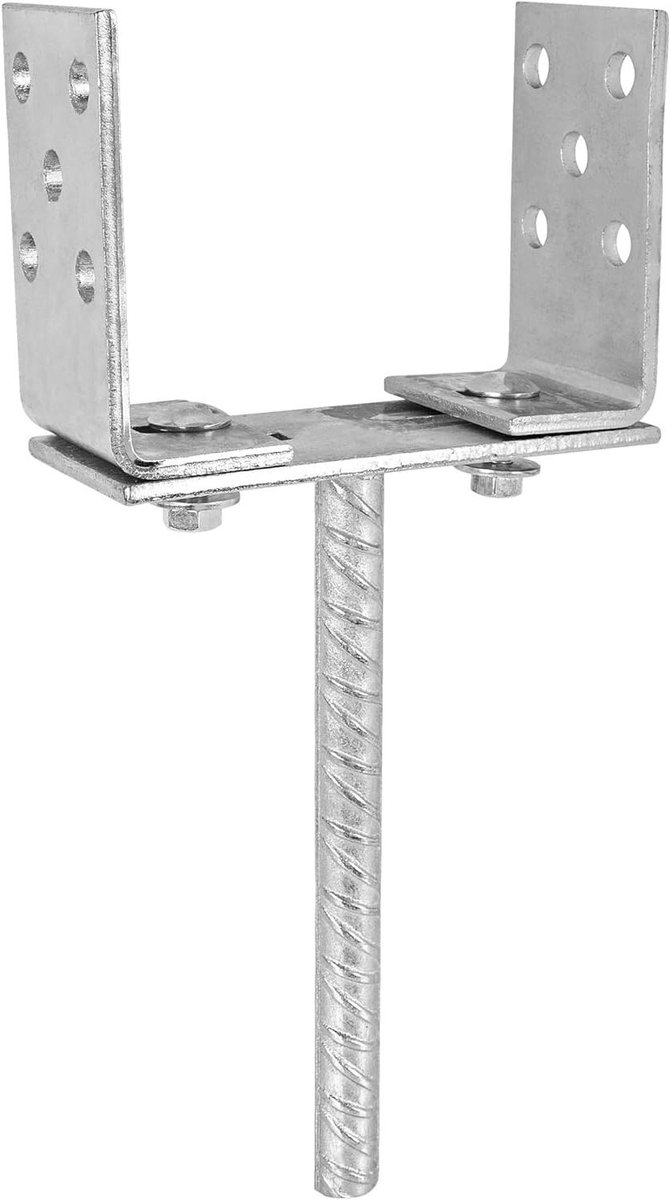 Hoekverbinder U-vorm - Balkhoek Staal - Bouwmontage Stabiliteit - Verstelbare Breedte - 160 x 60 x 100 mm - Zilver
