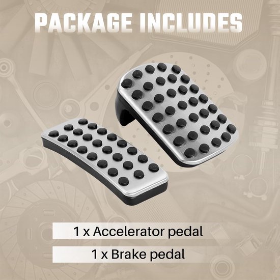 Pedaalhoezen Set - Auto Voetsteun - Verbeterde Grip - Antislip Ontwerp - Roestvrij Staal - Zilver Zwart van Merkloos — afbeelding 4