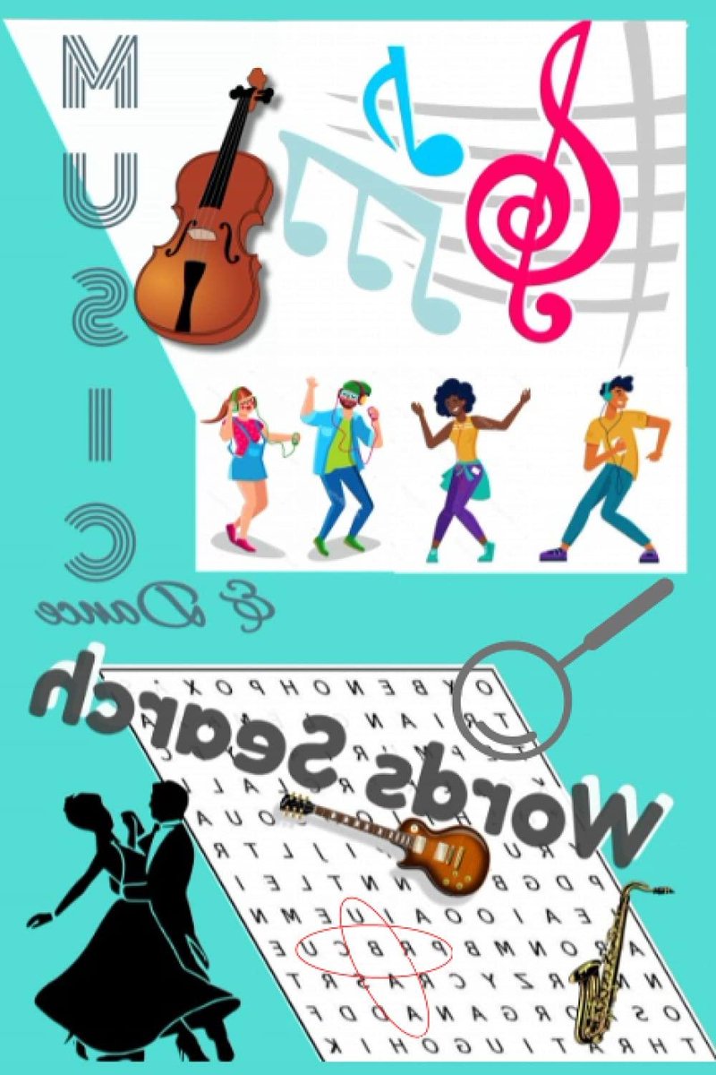 Muziek Dans Woordzoeker - Puzzelboek Woorden - Hersenen Trainen - 250+ Muziek Dans Woorden - 15.24 x 22.86 cm