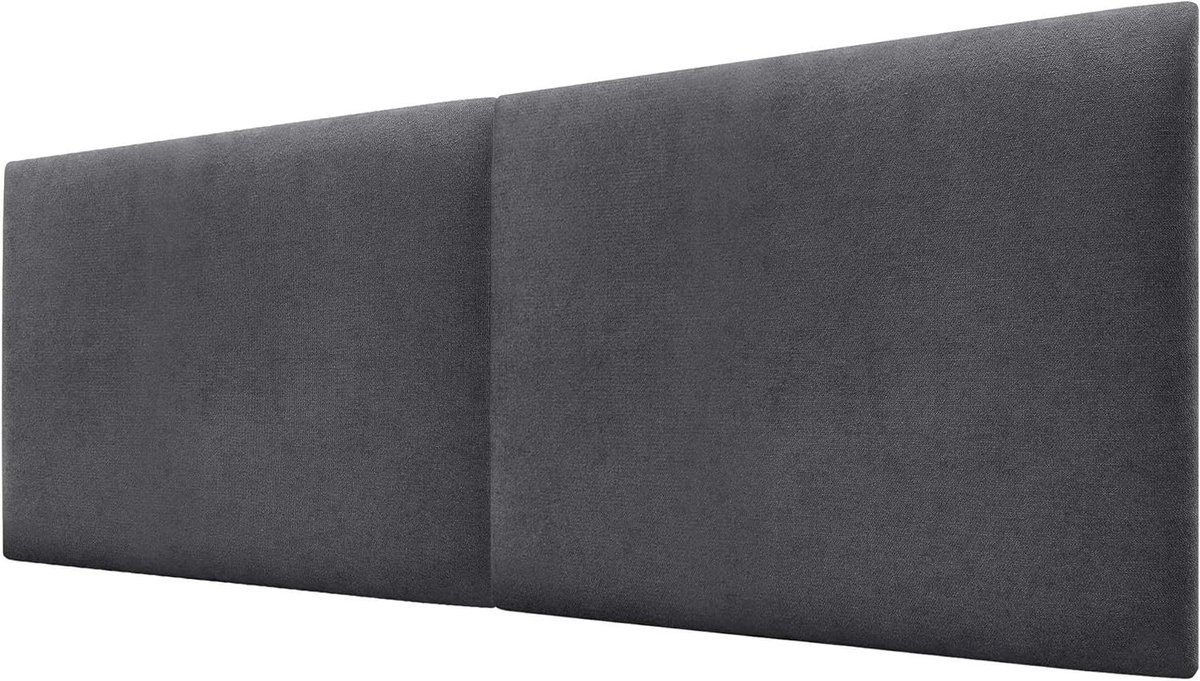Hoofdbord Gestoffeerd - Bedkopstuk Wandmontage - Slaapkamer Decoratie - Vlekwerende Aqualine Stof - 200 x 70 cm - Asgrijs