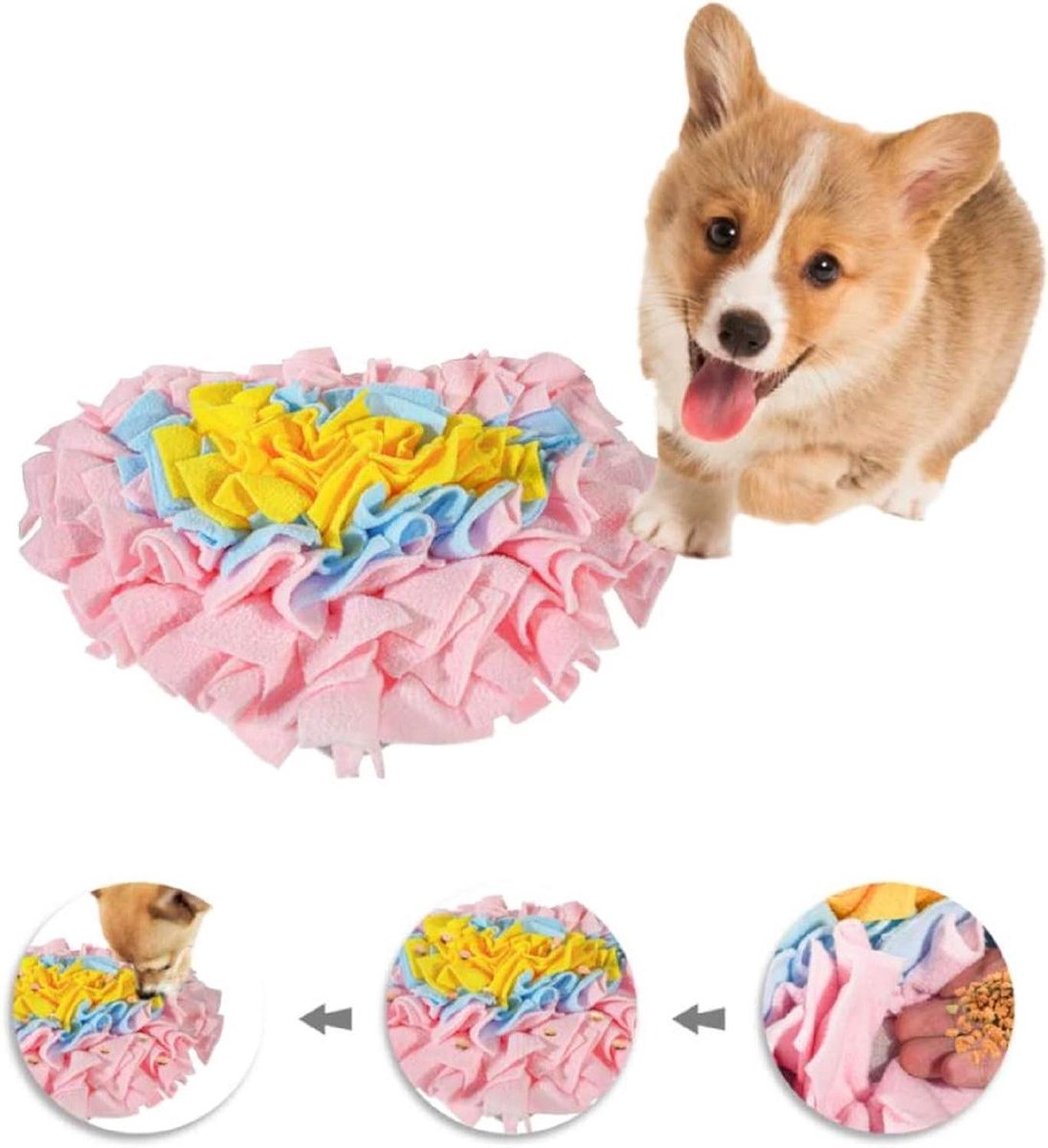 Honden Snuffelmat - Voedingsmat Hond - Hond Trainen - Niet-slip Ontwerp - 36 x 35.56 x 30 cm - Hartvorm