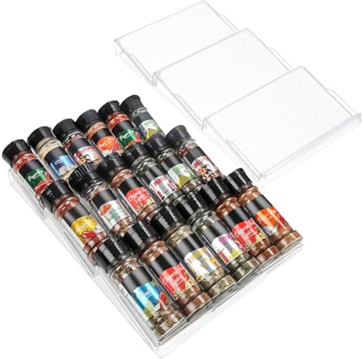 Set van 2 Uitbreidbare Keukenlades - 3-Laags Organizer voor Kruiden en Potjes