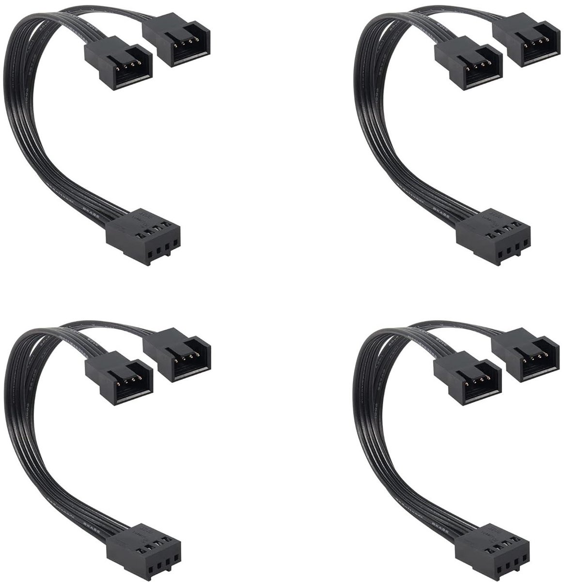 Ventilator Splitter Kabel - Ventilator Verloopkabel - PC Koeling Uitbreiden - PWM Temperatuurregeling - 13 cm - Zwart
