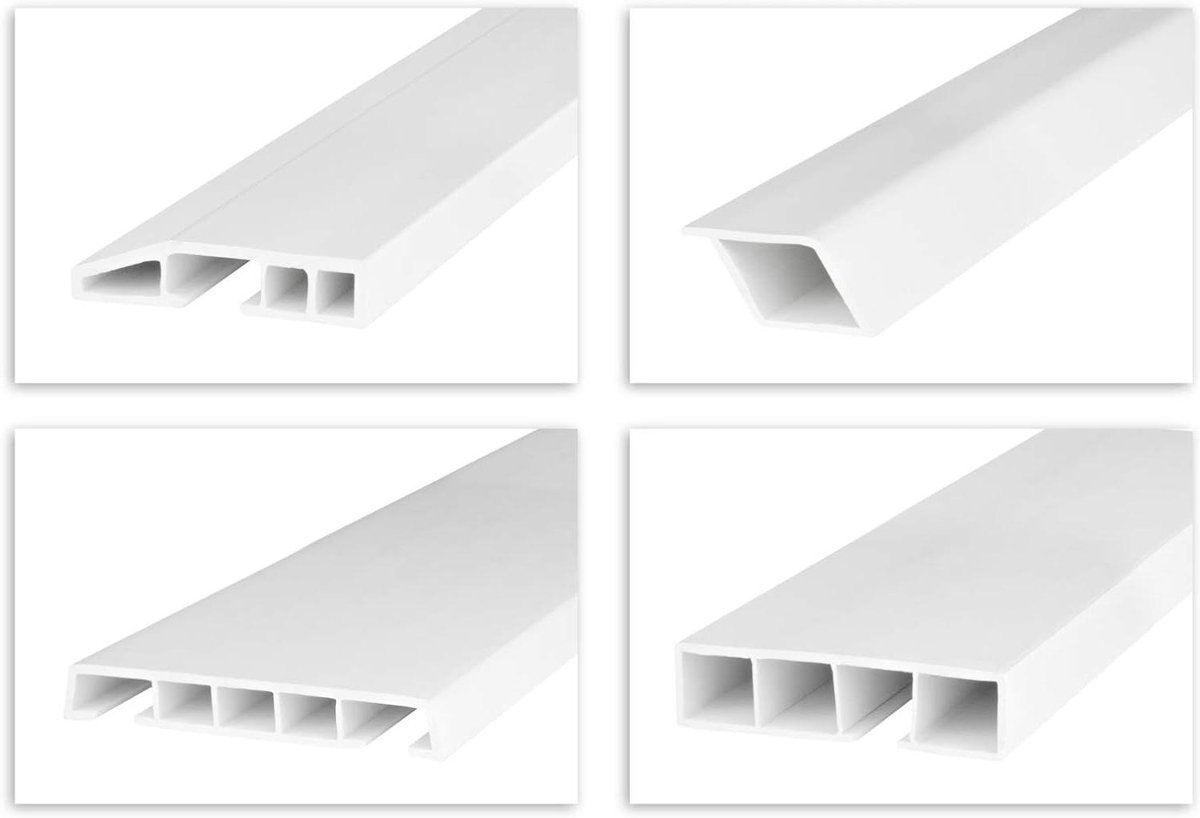 PVC Deklijsten - Afdeklijsten Holle Kamer - Afwerken Kozijnen - Speciale Vorm Holle Kamer - 2 meter 60x10mm - Wit