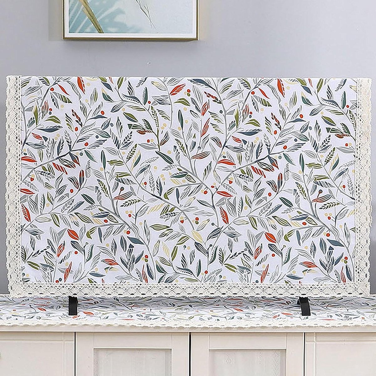 TV beschermhoes - Scherm stofkap - TV decoreren - Delicaat kantpatroon - Tot 65 inch - Stijl A