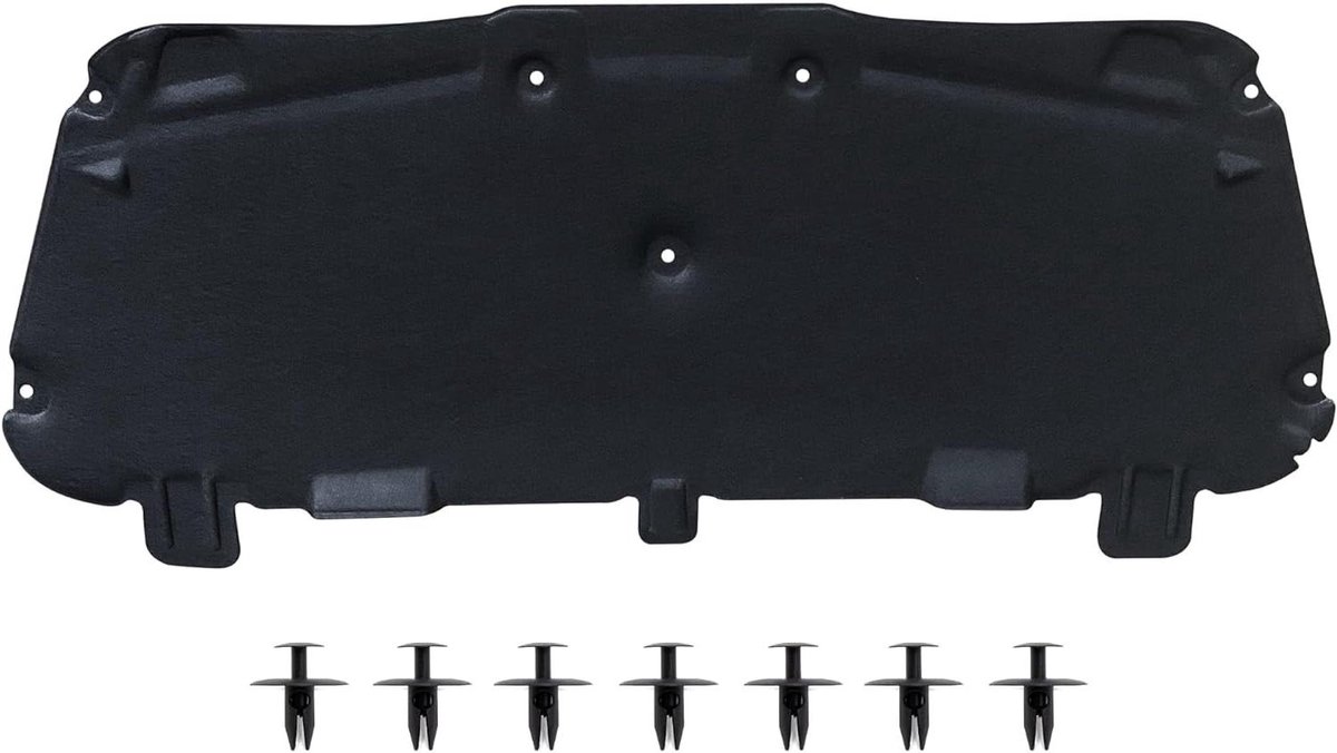Isolatiemat Motorkap - Motorkapisolatie Geluidsisolatie - Motorruimte Isoleren - Voertuigspecifieke Pasvorm - 145 x 80 x 3 cm - Zwart