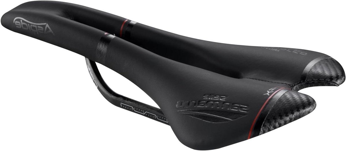 Racefietszadel - Fietszadel Weg - Comfortabel Fietsen - Carbon Frame Ultralicht - 132 x 277 mm - Zwart