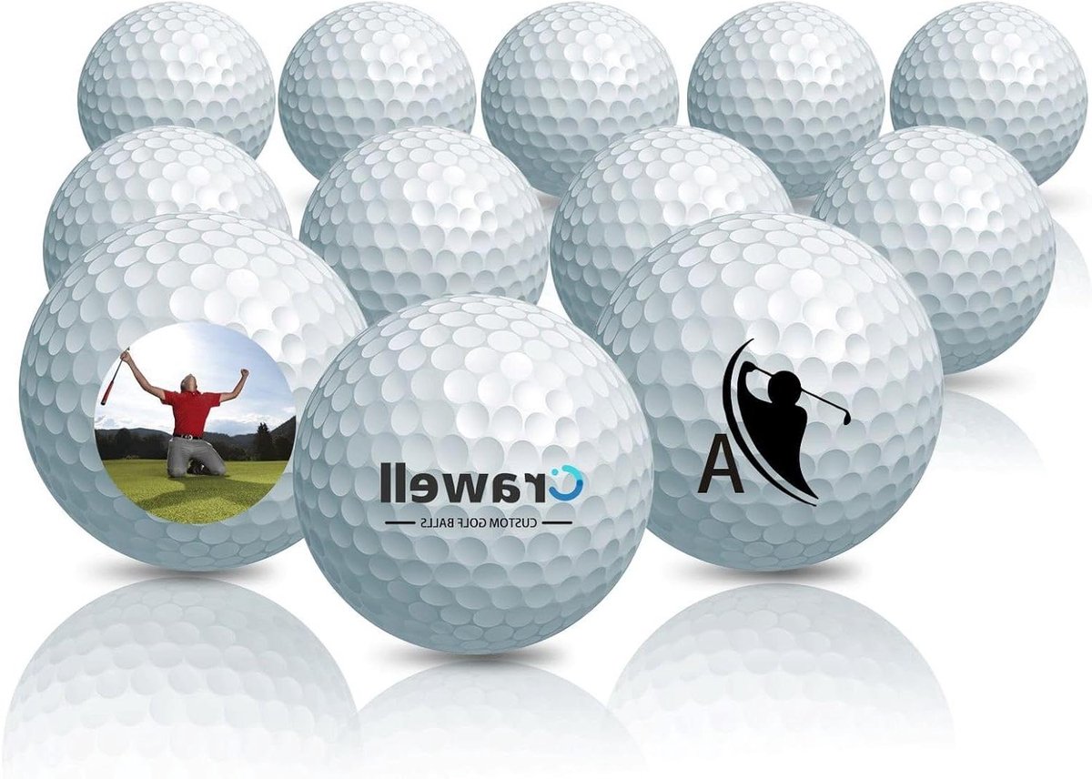 Gepersonaliseerde Golfballen - Bedrukte Golfballen - Golf Cadeau - UV-vervagende Inkt - 12 stuks - Wit