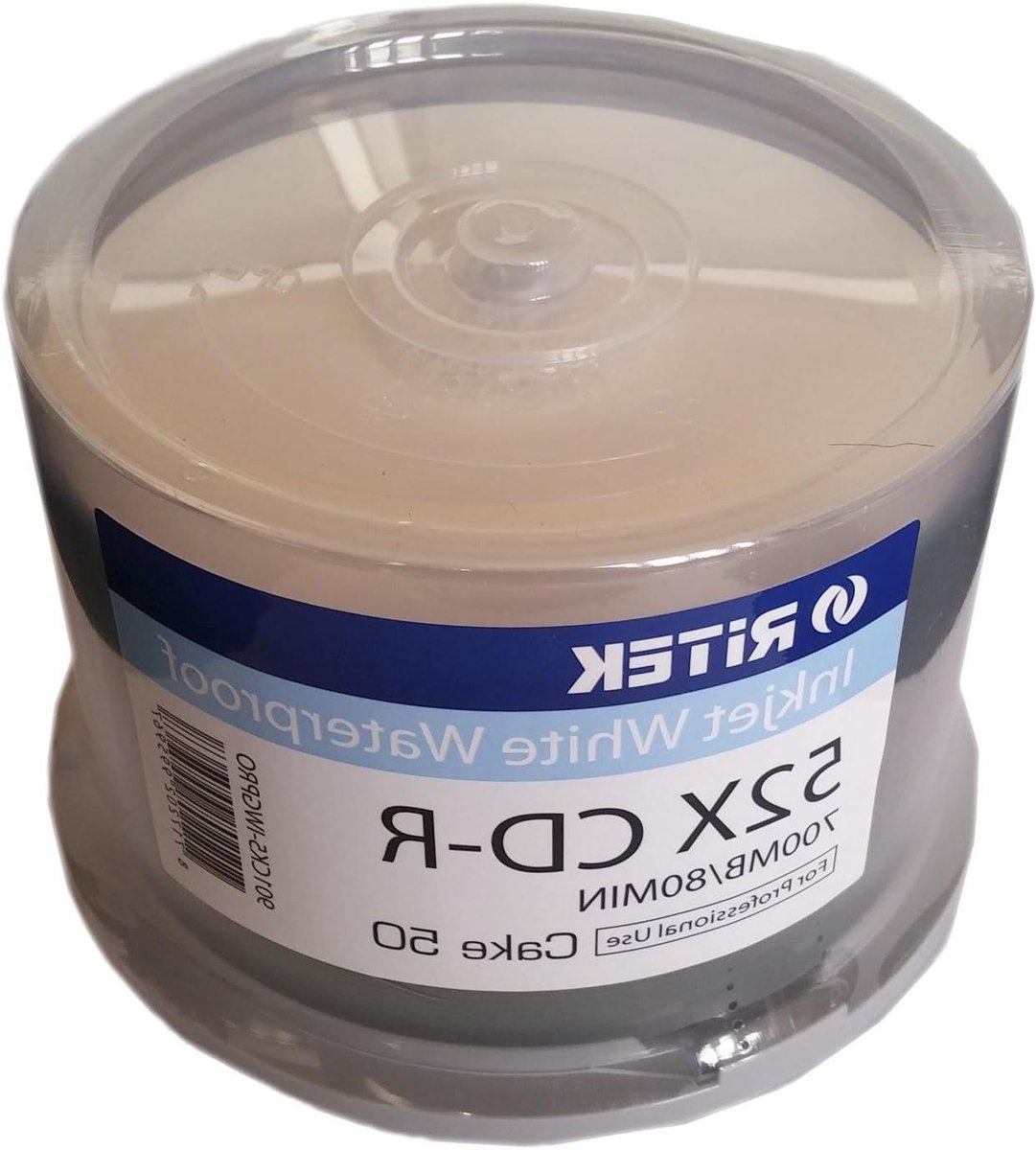 CD-R Bedrukbaar - Lege CD Media - Data Opslaan - Waterdichte Coating - 50 stuks - Wit