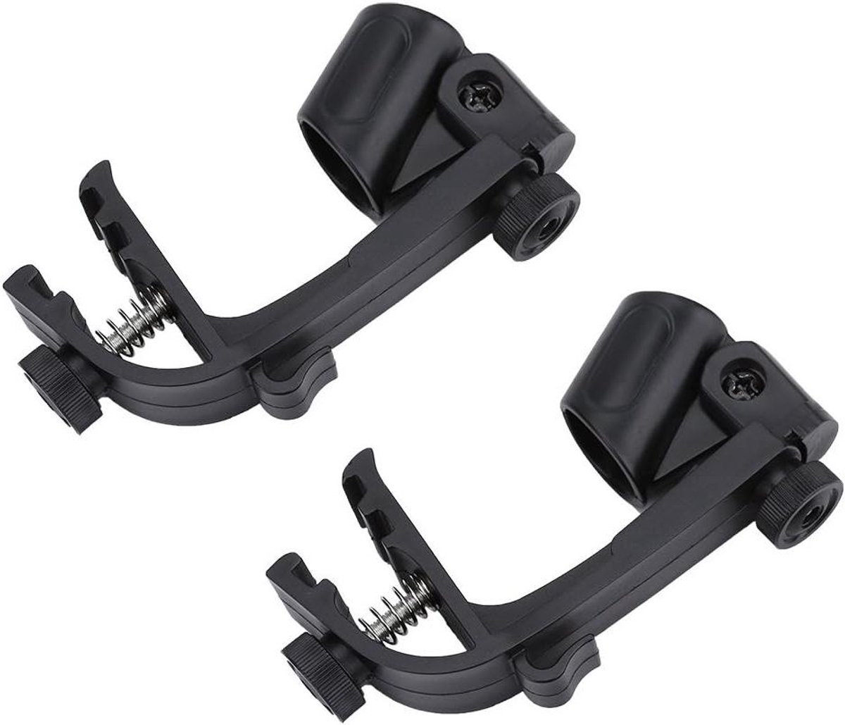 Drum Microfoon Clips - Microfoon Houder - Drums Opnemen - Verstelbare Hoek - 2 Stuks - Zwart
