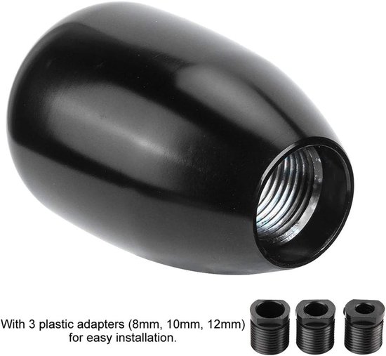 Versnellingspookknop Auto - Schakelknop Handgeschakeld - Auto Interieur Upgrade - Universele Pasvorm - 3 Adapters - Zwart van Merkloos — afbeelding 4