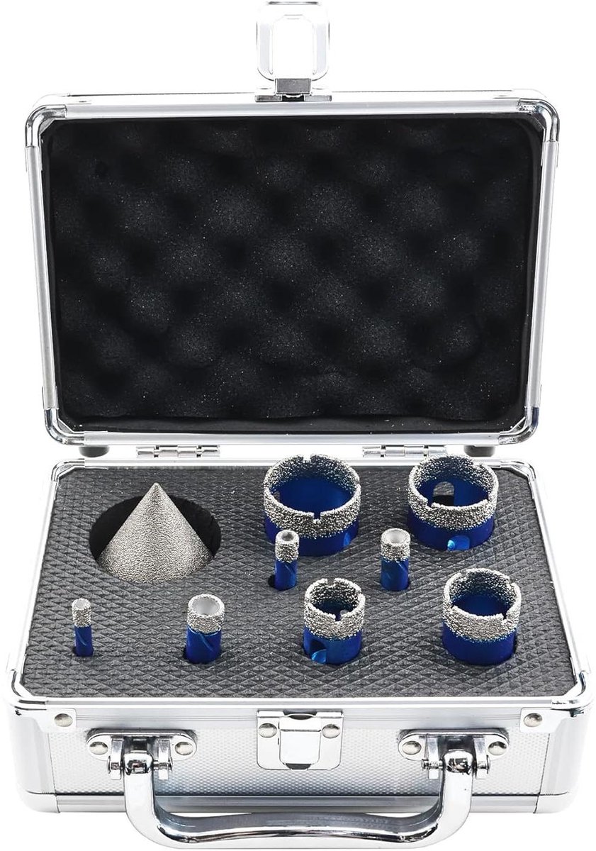 Diamant Boor Set - Gatzaag Kit - Tegels Boren - Geïntegreerd Koelsysteem - 6-35mm 8 Delig - Zilver