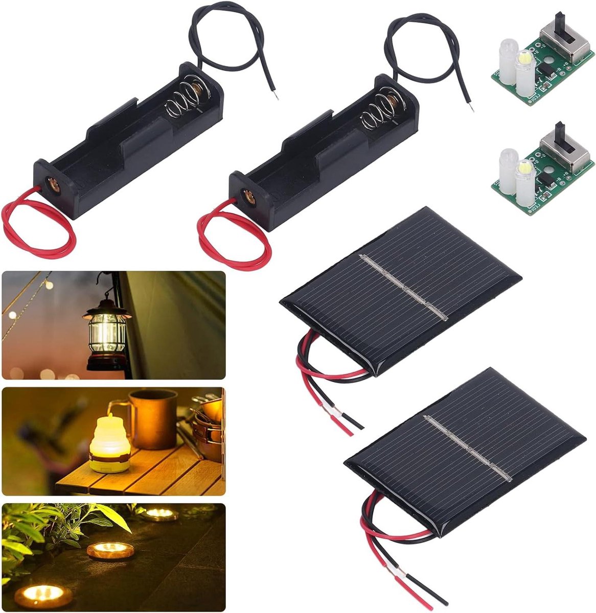 Zonnelicht Bedieningspaneel - Laadregelaar Kit - Gazonverlichting Maken - Automatische Cyclus - Set van 2 - Groen