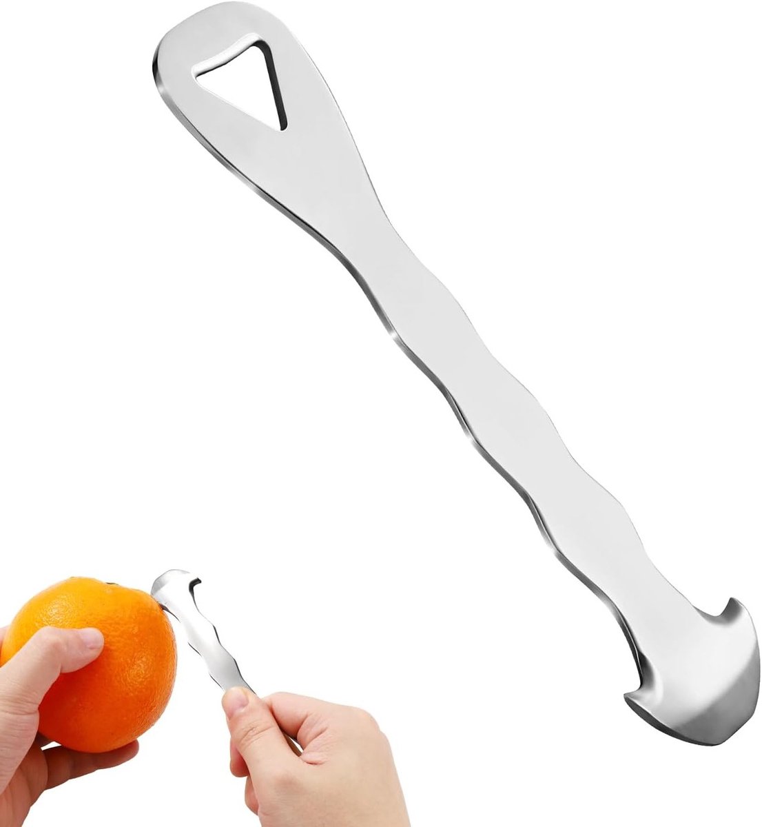 Veilig RVS Sinaasappel Schiller met Hanggat - Handige Fruit Snijder voor Thuisgebruik en Keukenaccessoire