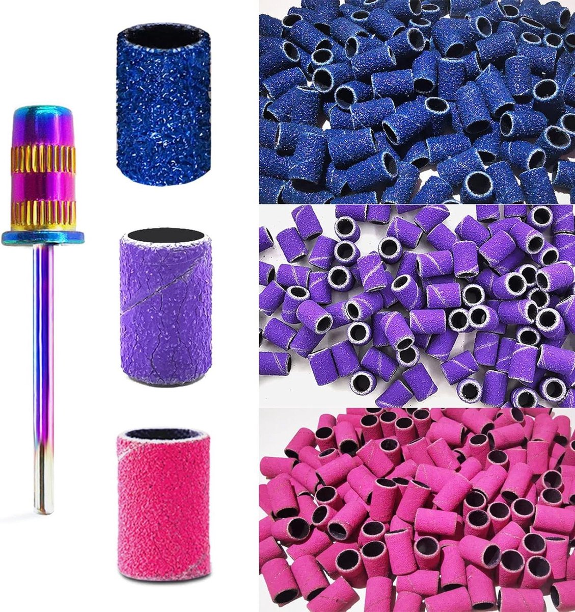 Schuurbanden Nagels - Nagelvijl Bands - Nagels Vijlen - 210 Stuks Set - 3 Grits - Gekleurd