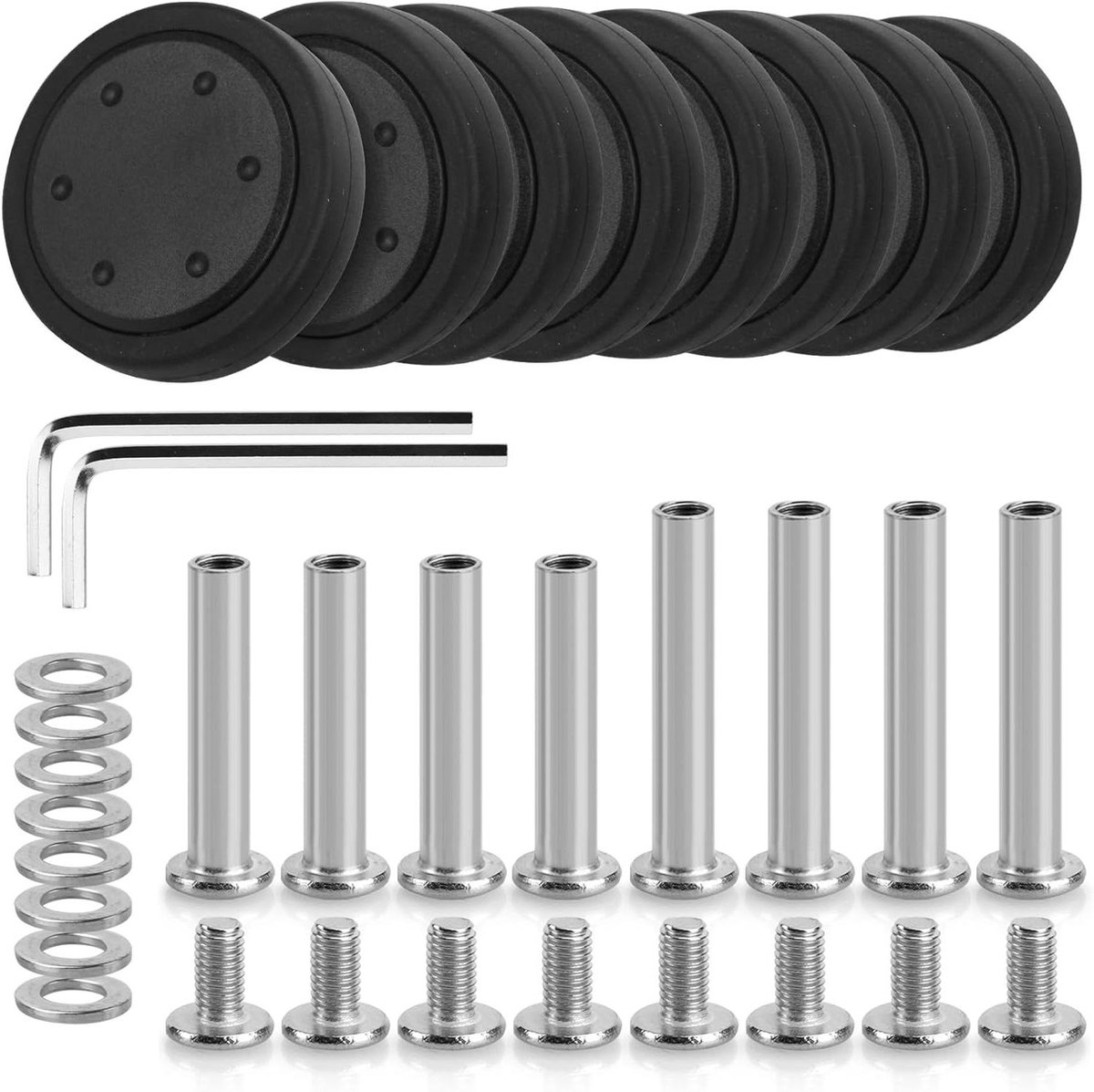 Bagage Wielen Vervanging - Koffers Wielen - Reizen Soepel - Slijtvast Rubber - 50 mm - Zwart
