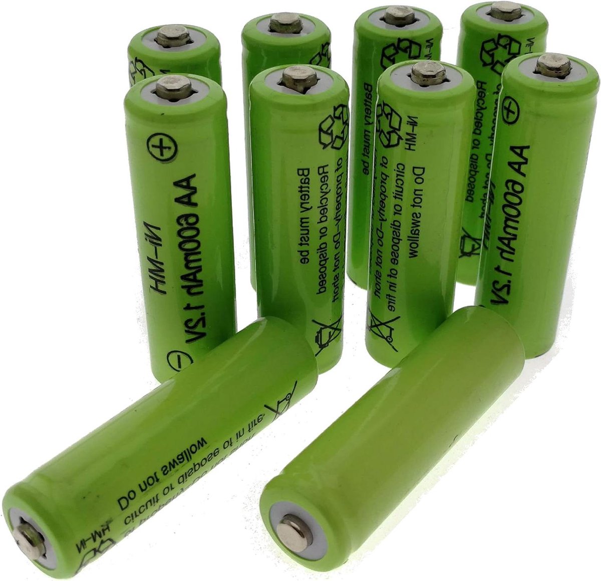 Oplaadbare Batterijen - AA Batterijen - Solar Verlichting - Hoge Capaciteit - 10 Stuks - Groen