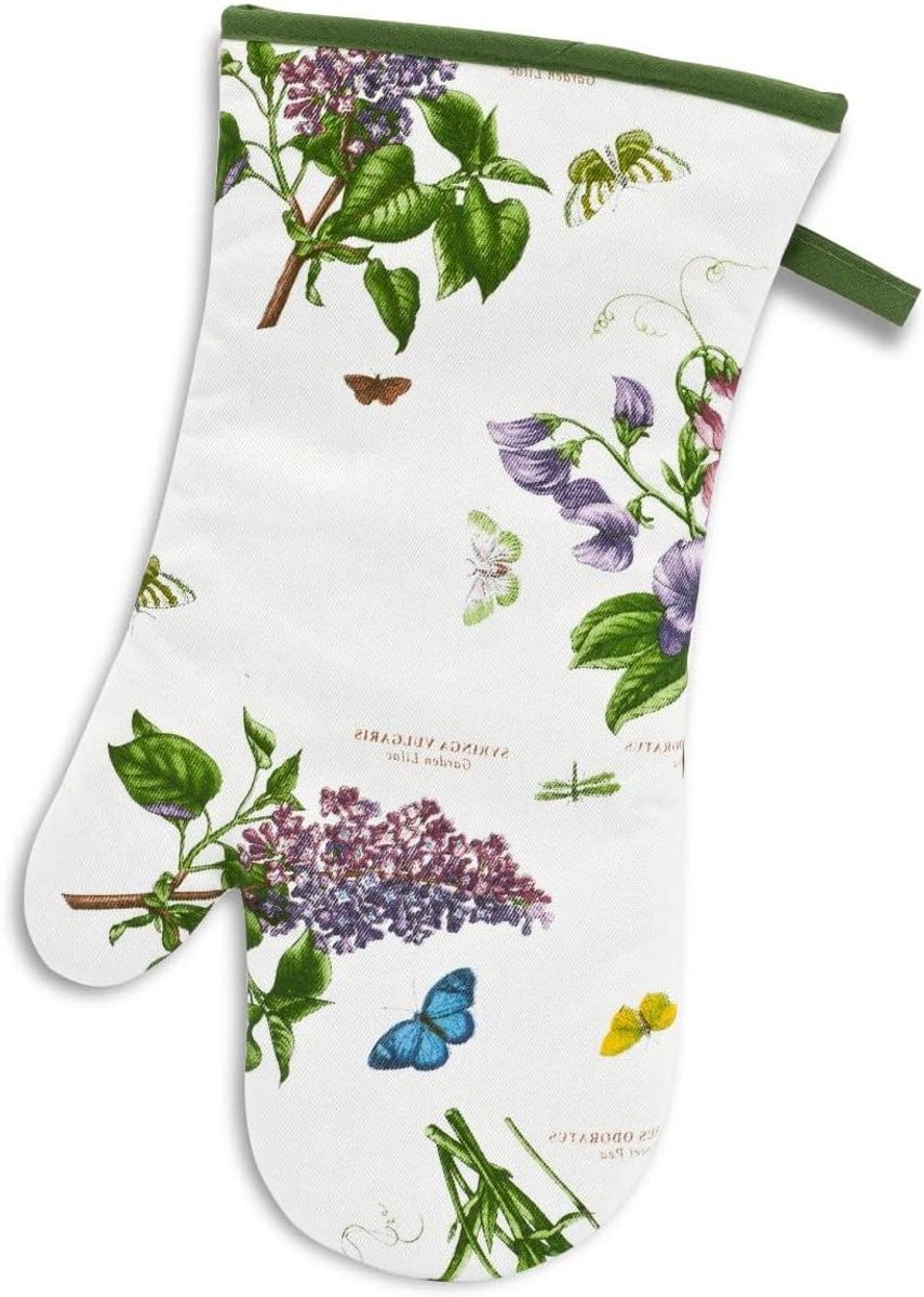 Keukenhandschoen - Ovenwanten Gauntlet - Bescherming tegen Hitte - Botanisch Ontwerp - 36.5 x 19.5 cm - Multicolor