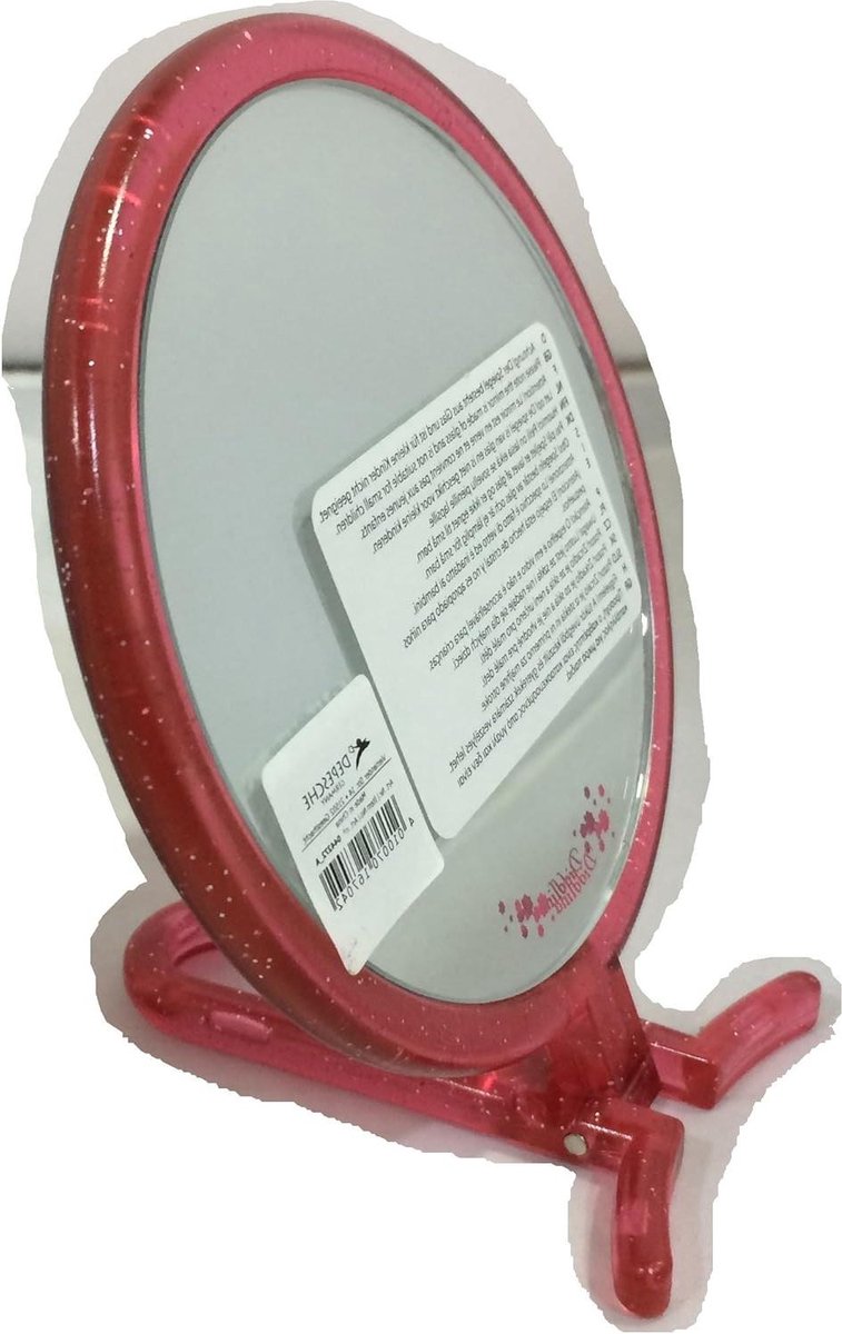 Vouwspiegel - Zakspiegel Opvouwbaar - Make-up Aanbrengen - Ovaal Ingelijst - 20 cm diameter - Wit