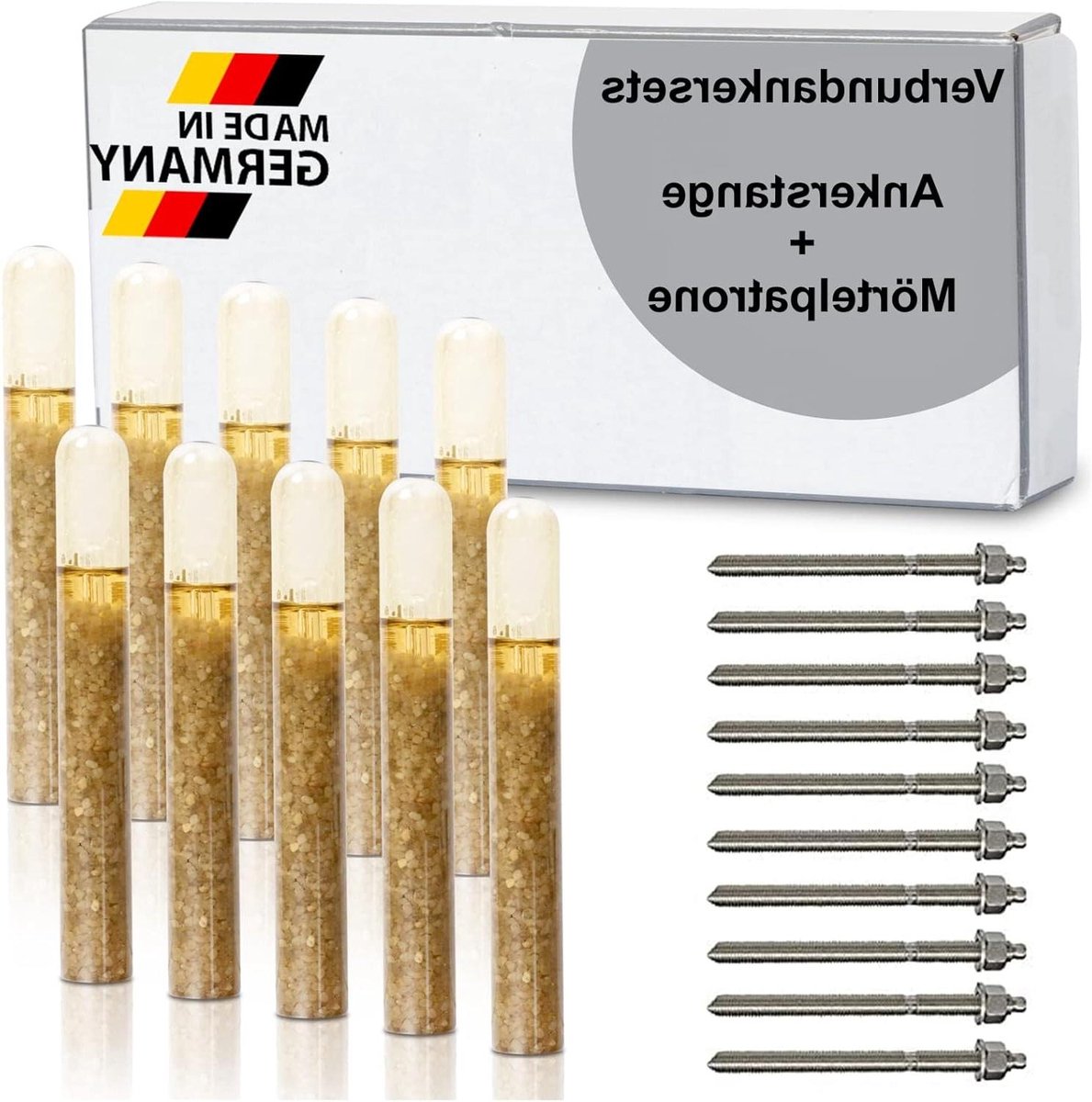 Composiet Anker Set - Chemisch Anker - Verankeren Zware Lasten - Zonder Spreidruk - 10x M12 x 180 mm - Staal