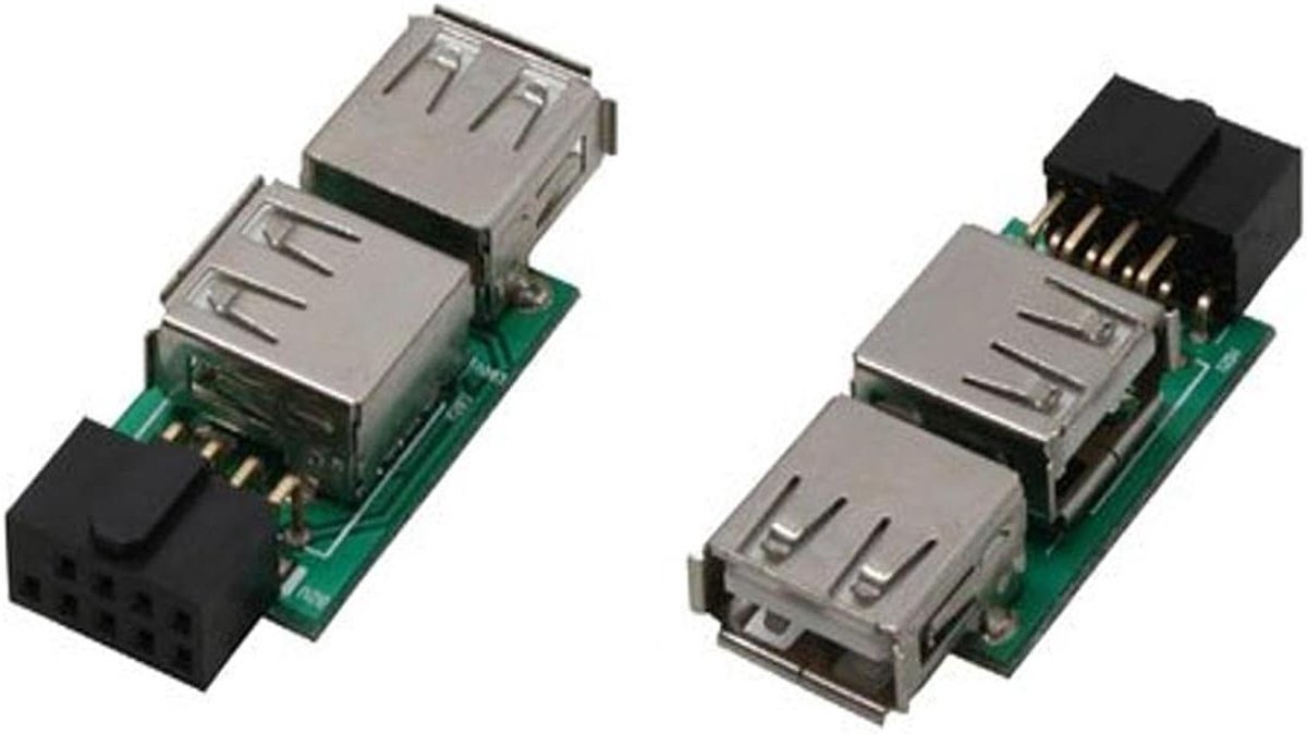 USB 2.0 Adapter - Interne USB Poort - Interne Apparaten Koppelen - 2x Bus A op Paal