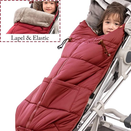 Voetenzak Kinderwagen - Baby slaapzak deken - Baby warm houden - Waterafstotend winddicht - One size - Roos Rood — afbeelding 3