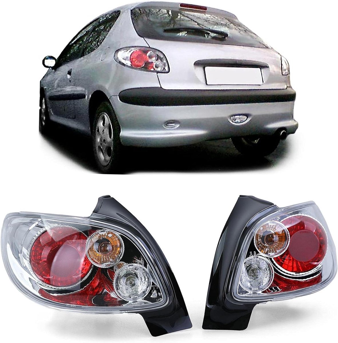 Achterlichten - Achterlicht - Auto Verfraaien - Helder Glas - 1 Paar - Chroom
