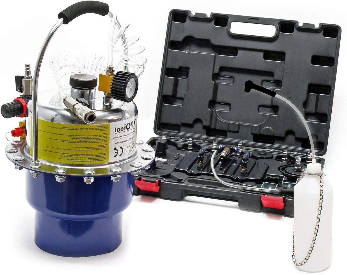 Remontluchter Perslucht - Remvloeistof Apparaat - Remmen Ontluchten - Automatisch 3 Bar - 5 Liter Reservoir - Blauw