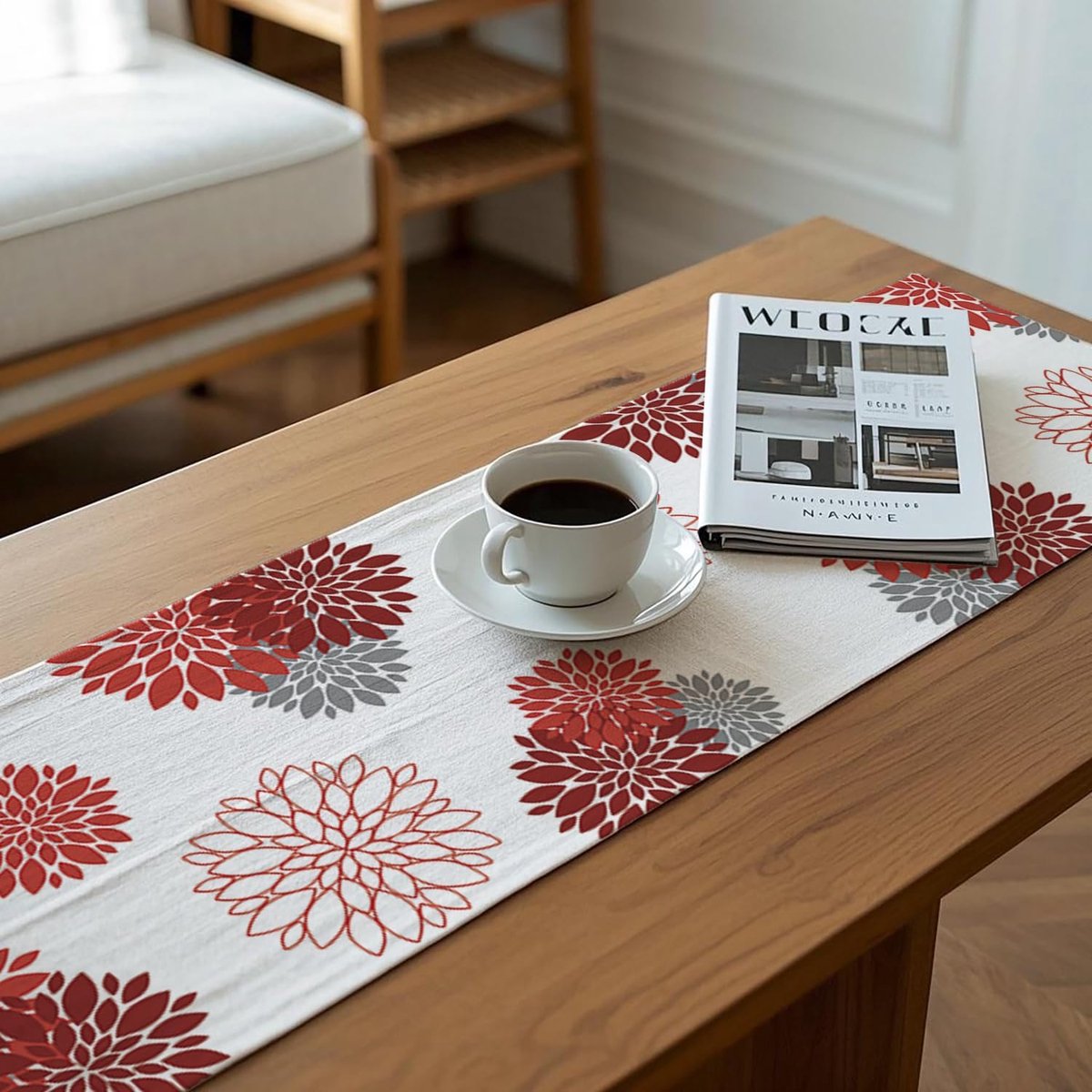 Tafelloper - Tafelkleed Loper - Tafeldecoratie - Waterdicht Outdoor - 33 x 183 cm - Rood