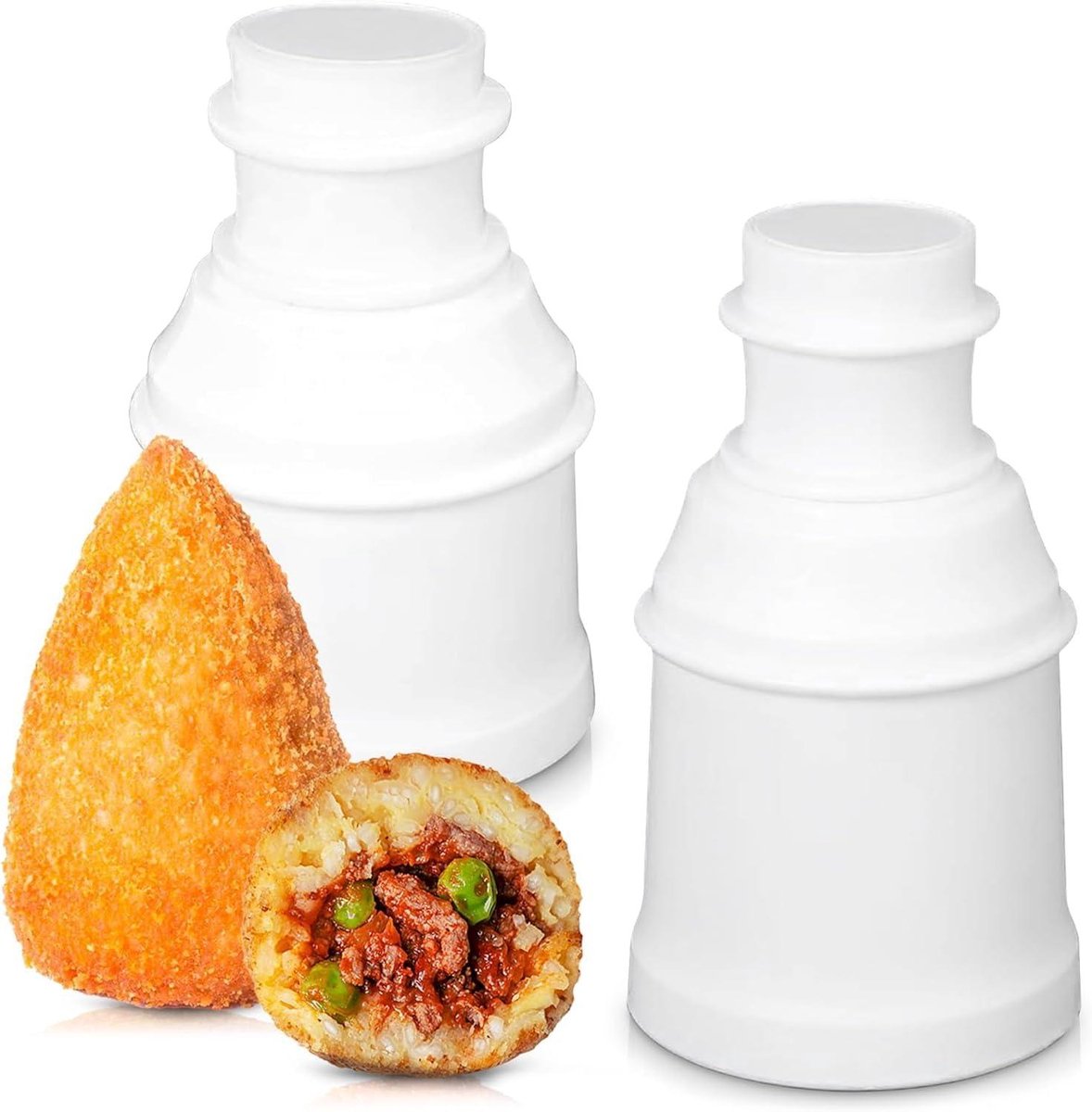 Arancini Maker Set - Rijstbalvorm - Thuis Koken - Dubbele Vorm - 2 stuks 160g - Wit