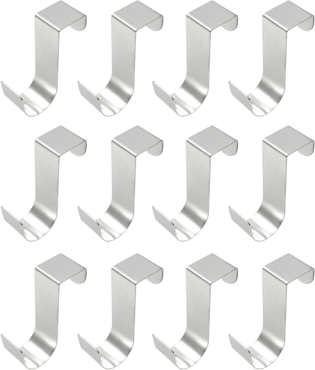Deurkaphaken Set - Kastdeur Hangers - Ruimte Organiseren - Gladde Afwerking - 12 stuks - Zilver