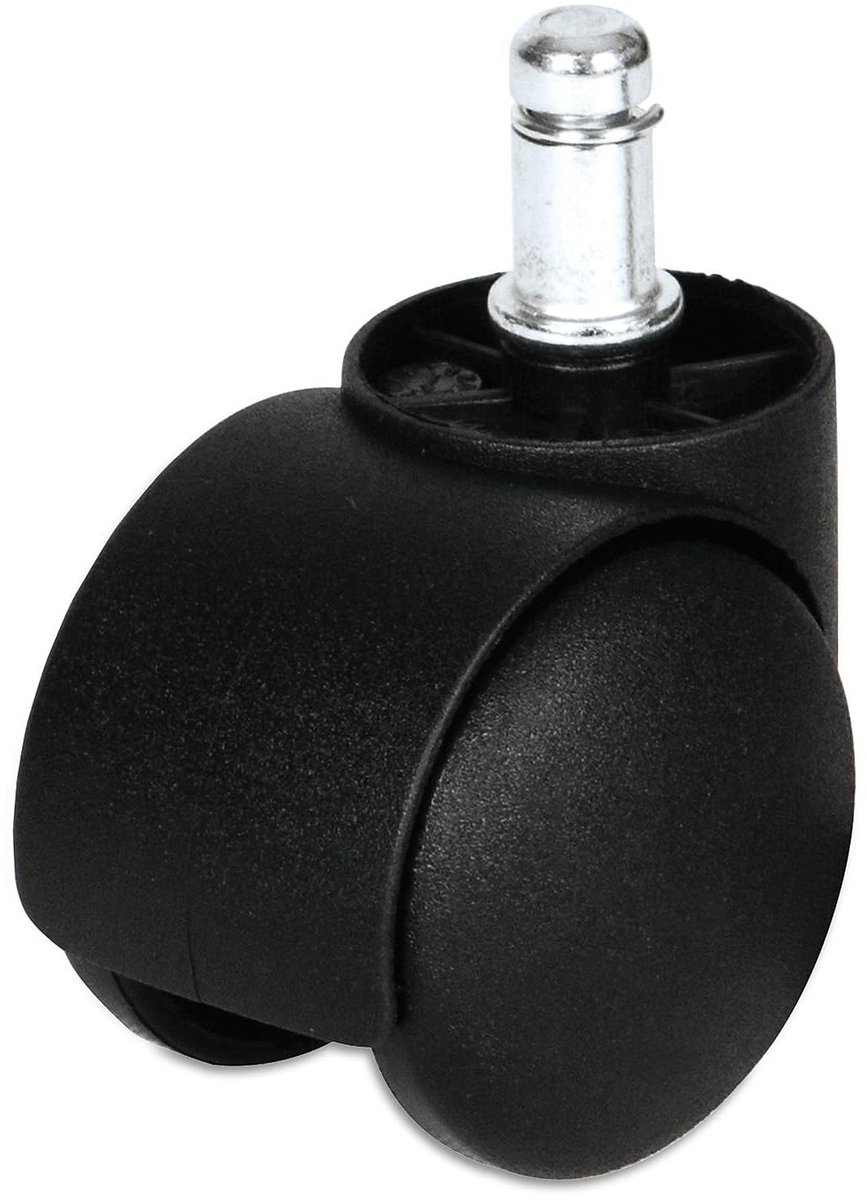 Dubbele Zwenkwielen - Wielen voor Stoel - Stoel Reparatie - Hoge Draagkracht - 1 1/2 Inch Stuurpen - Zwart