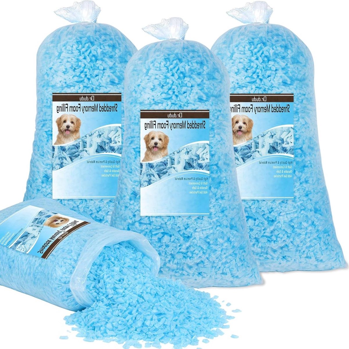 Geraspte Gel Schuimvulling - Kussenvulling Geheugenschuim - Kussens Vullen - Met Gel Koeling - 20 pond - Blauw