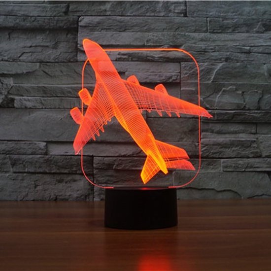 3D Vliegtuigen Nachtlampje - Kinderspeelgoed Lamp - Decoratie Kamer - 7 Kleuren Verandering - Niet gespecificeerd - Multi-color — afbeelding 4