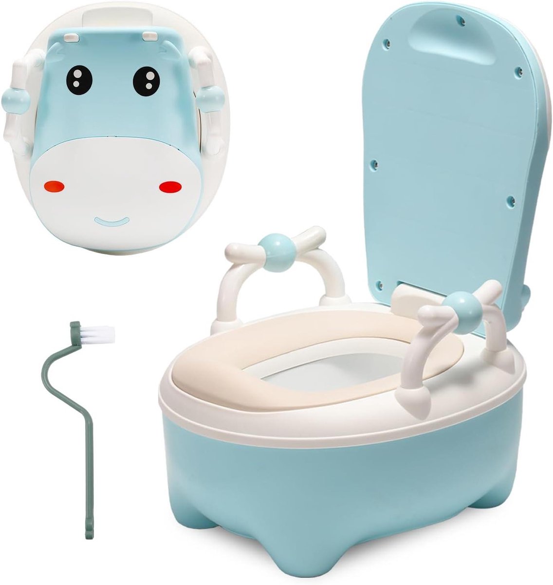 Kinderpotje - Babypotje Toiletbril - Potjestraining Zindelijkheid - Met Lade en Spatbescherming - 37 x 31 x 25 cm - Blauw