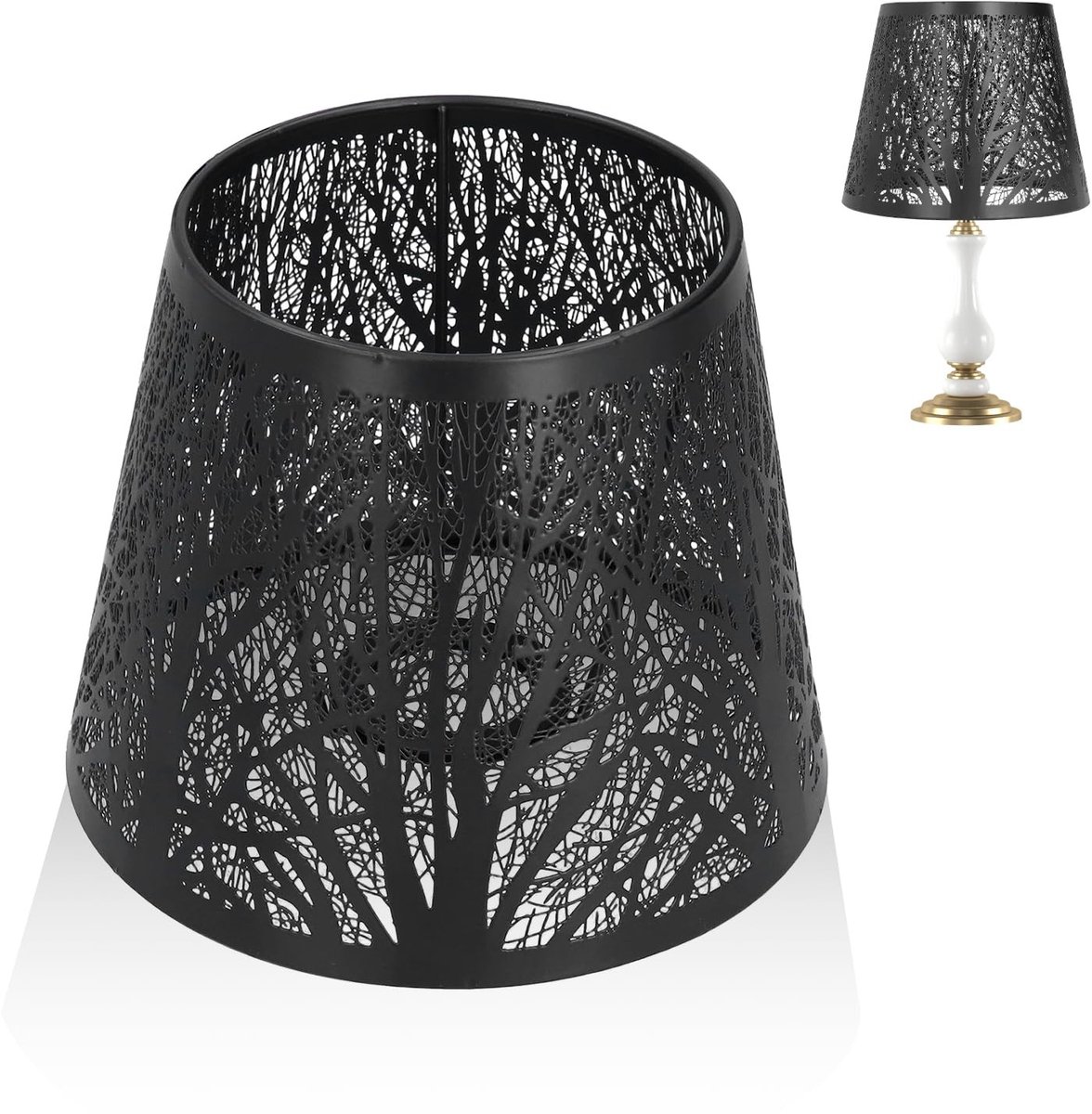 aladdien - Smeedijzeren lampenkap - Vintage uitstraling - Zwart - E27 geschikt - Mini-decoratie voor tafellamp - Perfect voor sfeervolle verlichting