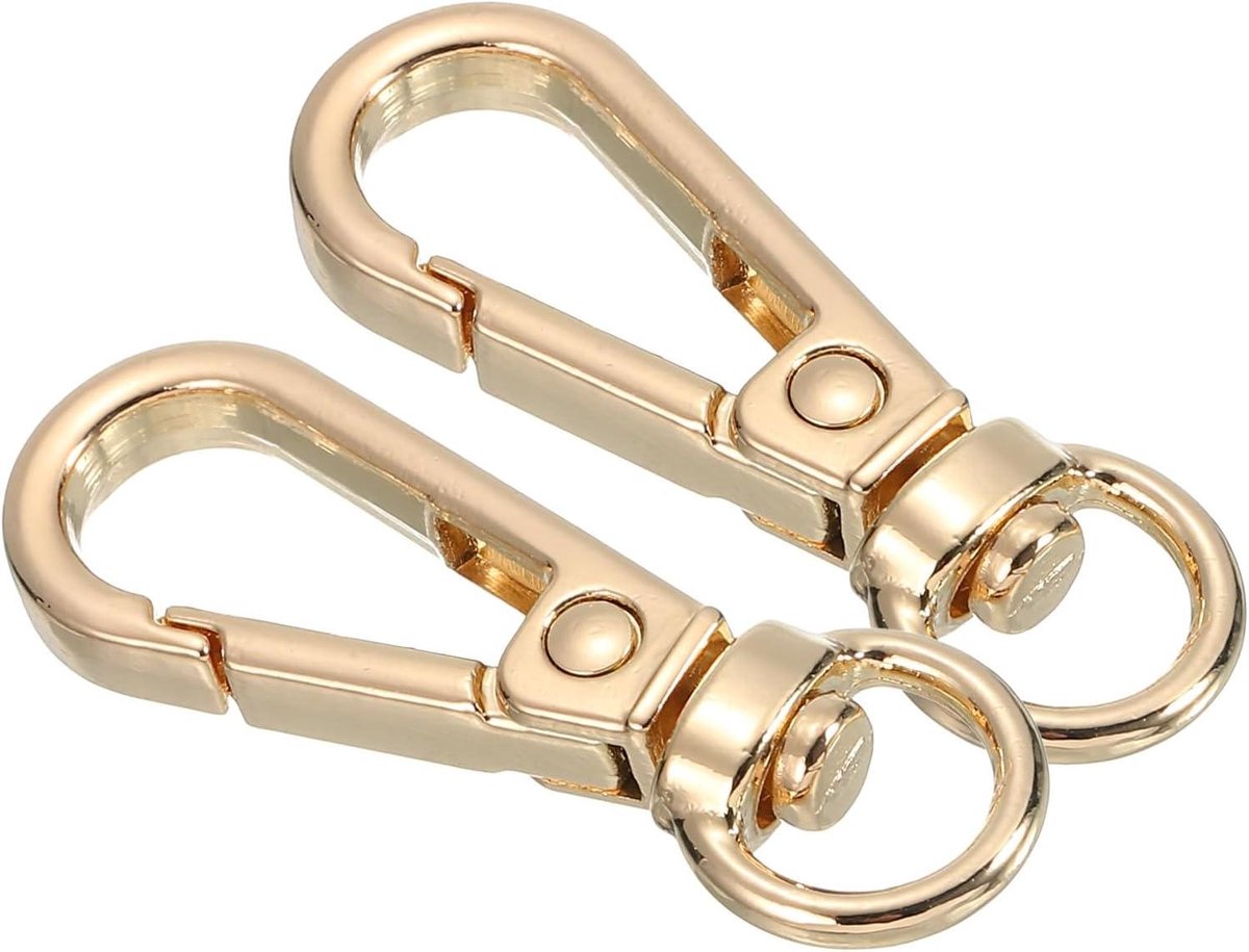 Draaibare Karabijn Haken - Veerhaken Snap Clips - DIY Knutselen - 360 Graden Rotatie - 38mm x 13mm - Goud