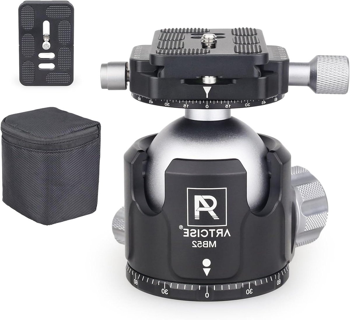 Zware Ball Head - Statiefkop Panoramisch - Stabiliseren Camera - Dubbele Panoramische U-groef - 52mm Bal Diameter - Zwart