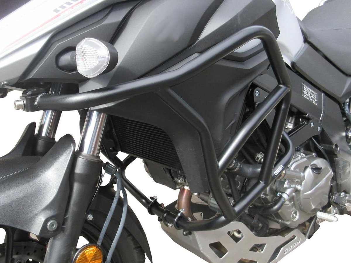 Valbeugel Motor - Motorbescherming - Motor Schade Voorkomen - Gepoedercoat Staal - Suzuki DL 650 - Zwart