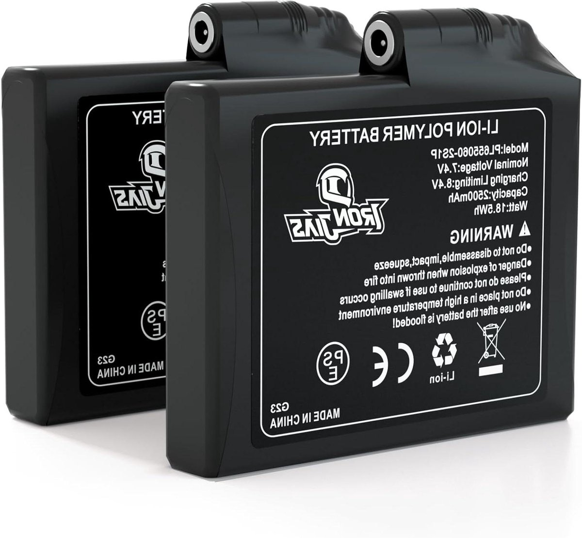 Oplaadbare Batterij - Reserve Batterij - Verwarmende Kleding - Vier Temperatuurstanden - 2500 mAh 7.4V - Zwart